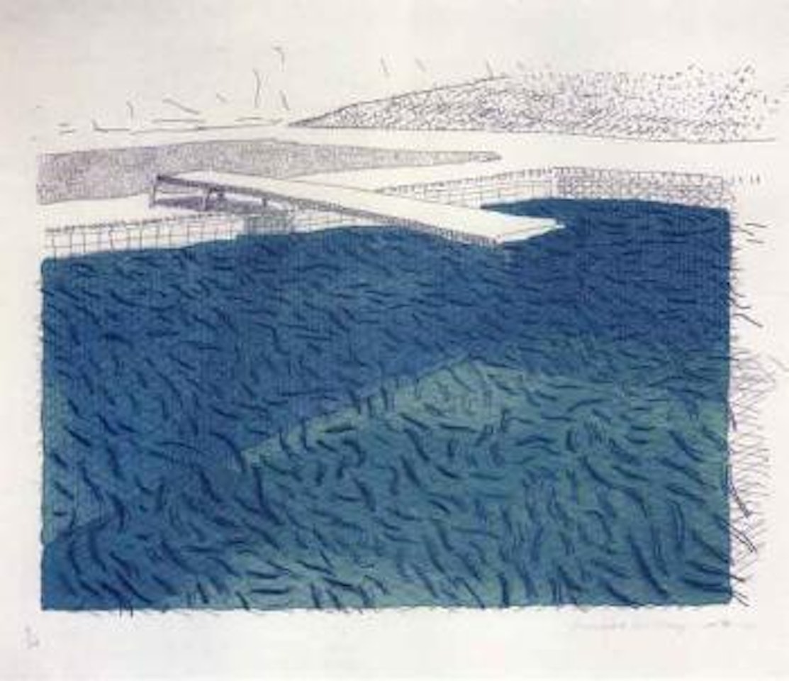 Lithographic water made of lines by David Hockney