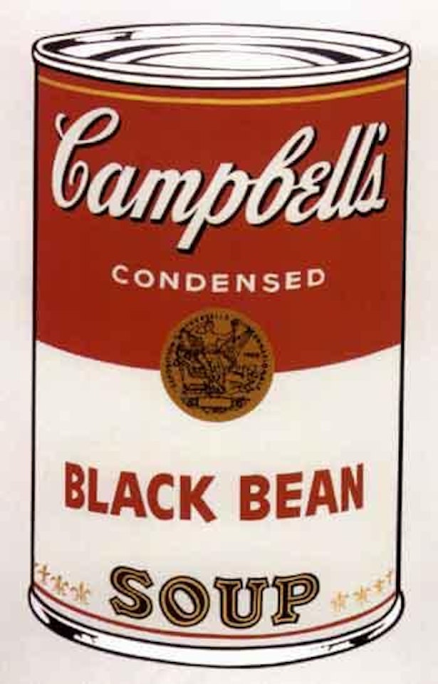 Campbell's soup I, black bean by Andy Warhol