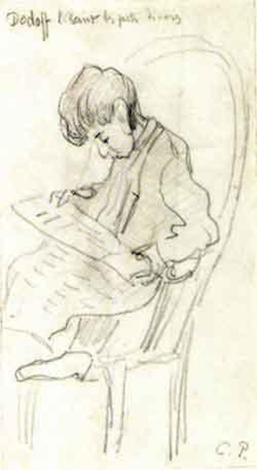 Dodoff lisant les faits divers by Camille Pissarro