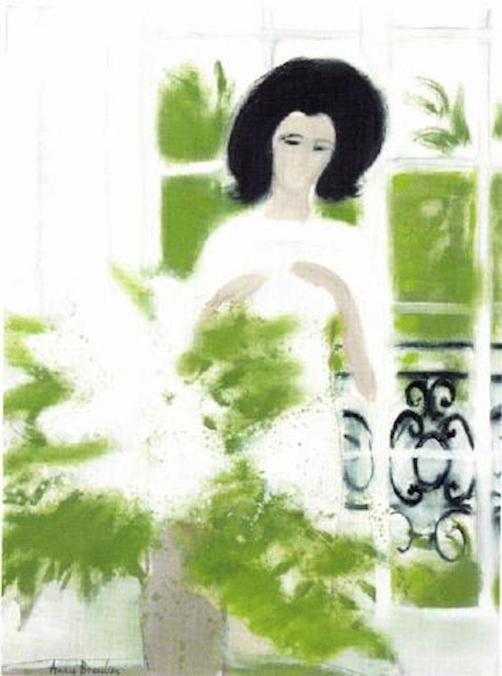 Jeune fille aux lilas blancs by André Brasilier