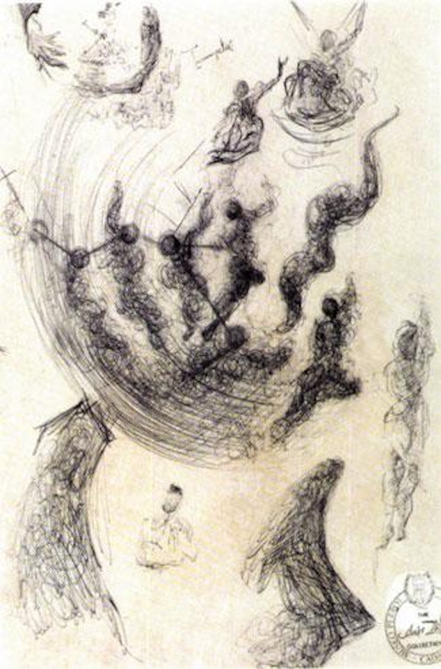 Ange aux trompettes. Sketch by Salvador Dali