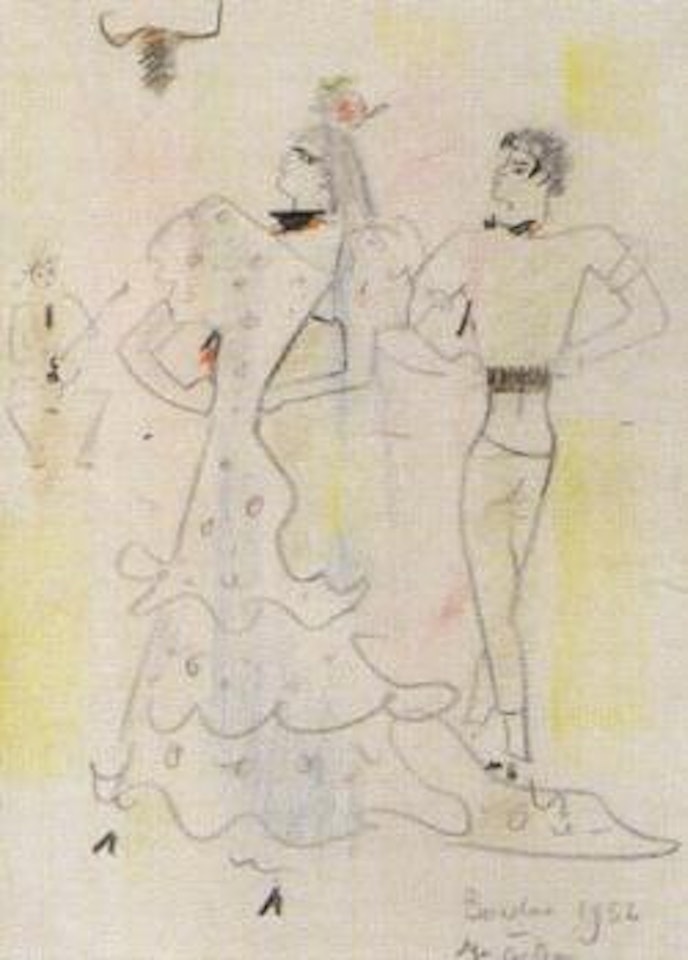 Danseurs de Flamenco et guitariste by Jean Cocteau