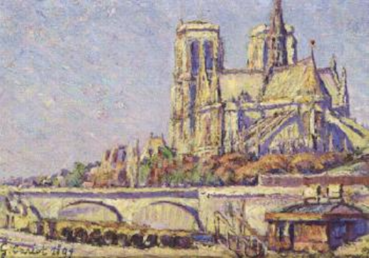 Paris, Notre-Dame, vue du port aux Vins, deux heures, apres-midi by Gustave Cariot