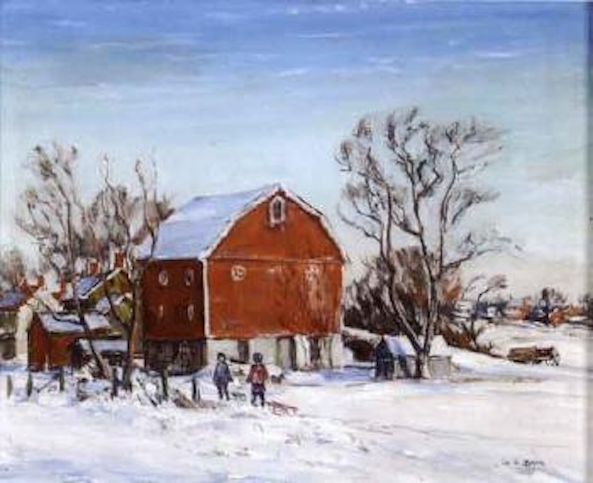 The red barn by Walter Emerson Baum