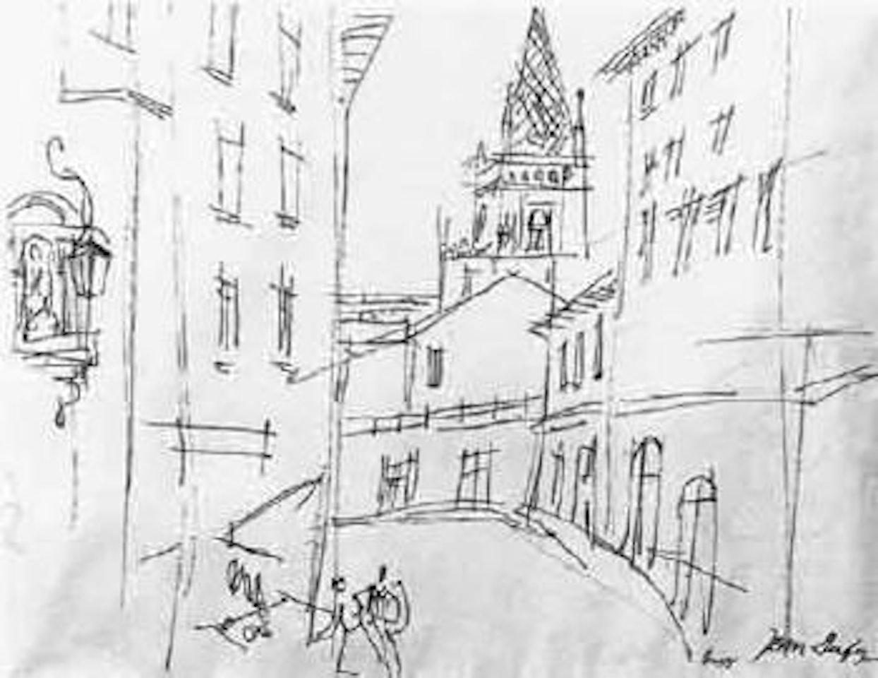 Rue animee a Arizzo by Jean Dufy