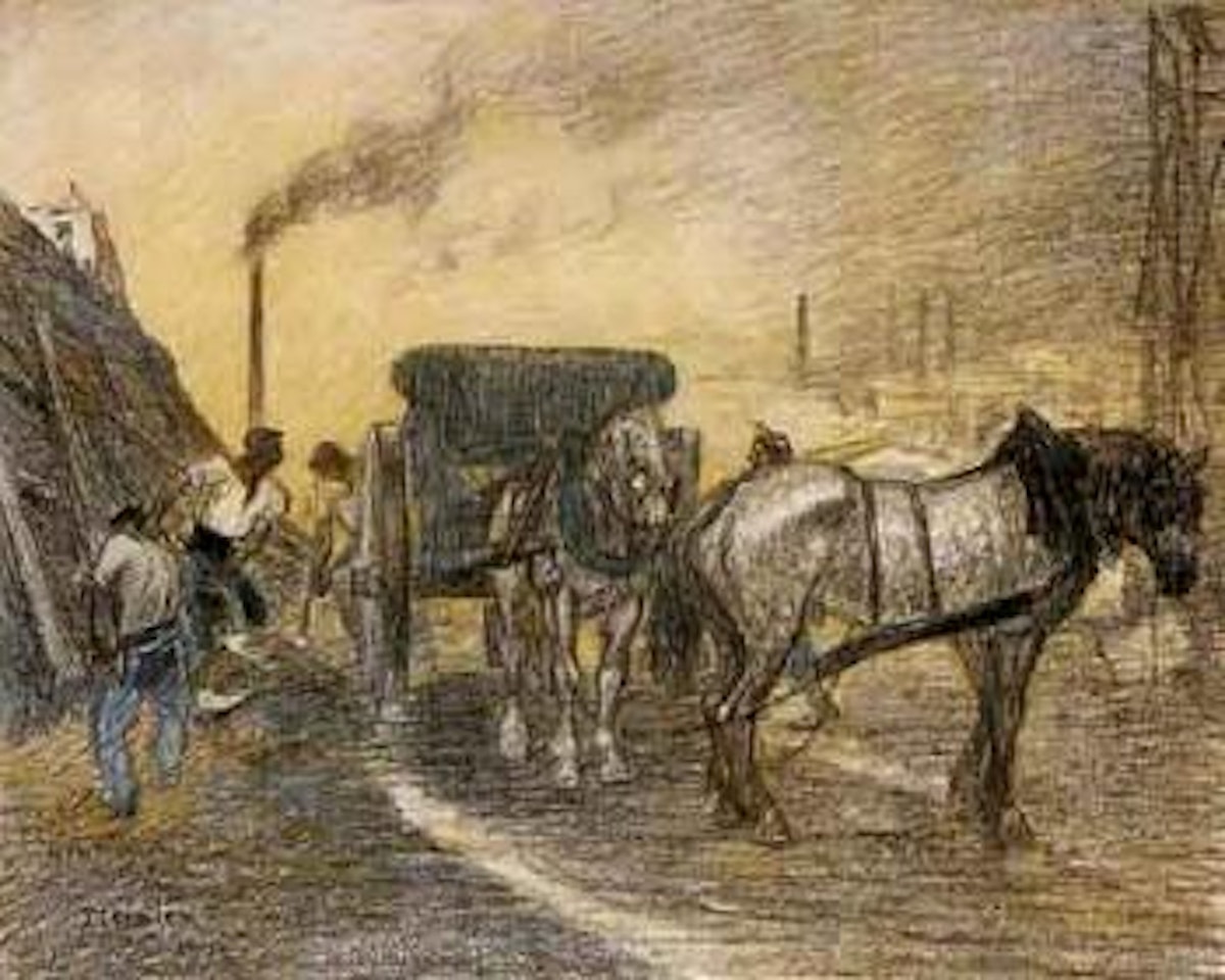 Le dechargement sur le quai by Théophile Alexandre Steinlen