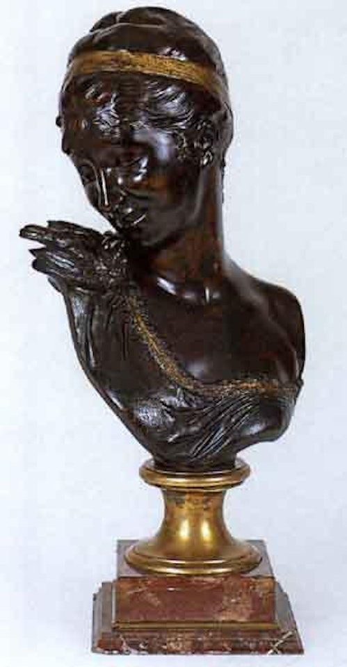 Jeune fille et l'oiseau by Albert-Ernest Carrier-Belleuse