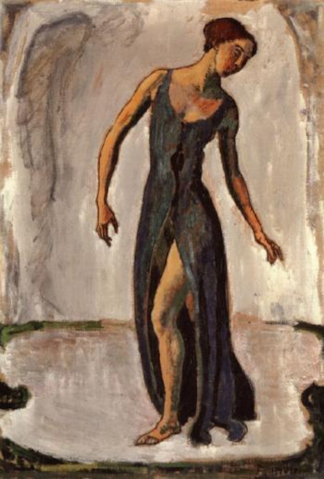 Walking lady, looking over her shoulder by Ferdinand Hodler