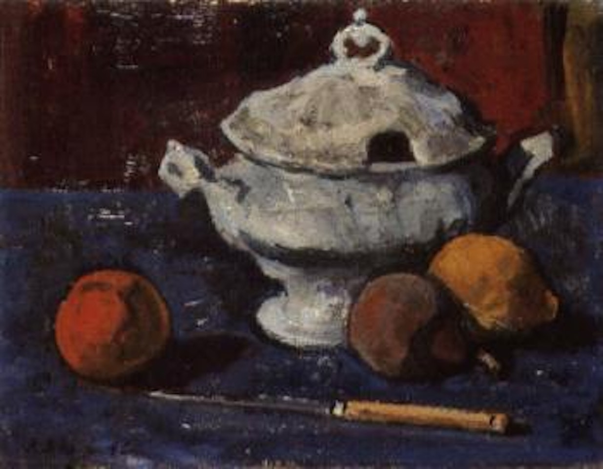 Still life with a soup bowl, fruit and a knife by Paul Basilius Barth