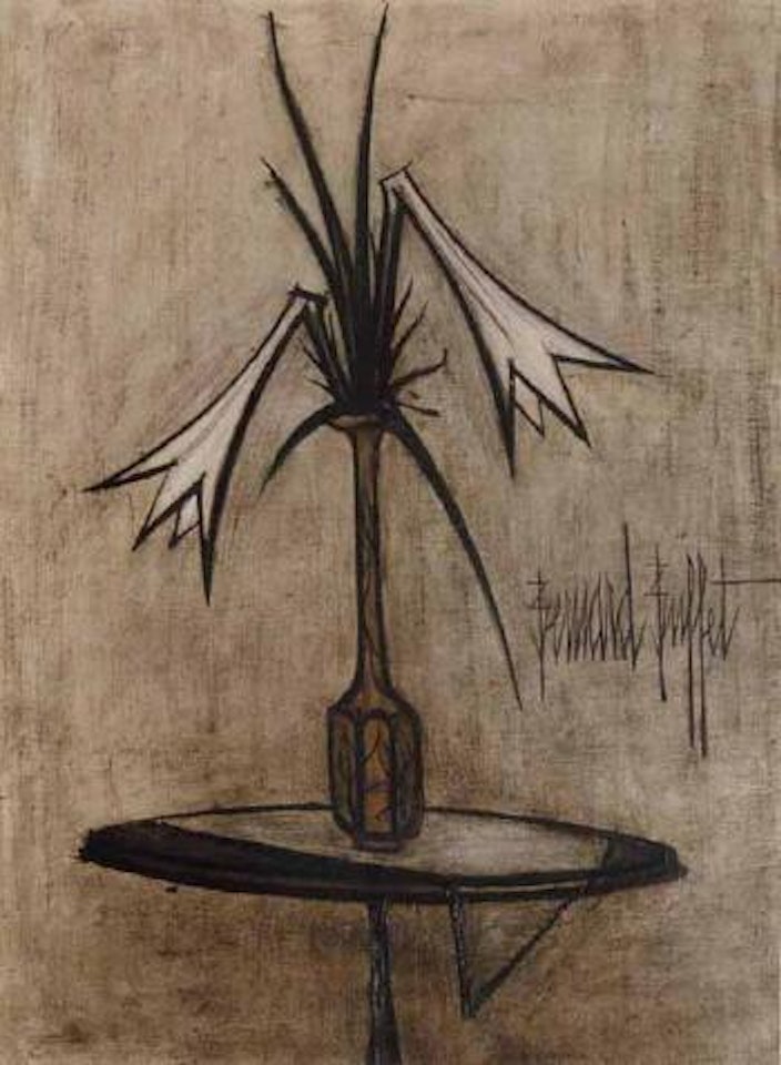 Bouquet de lys sur une table by Bernard Buffet