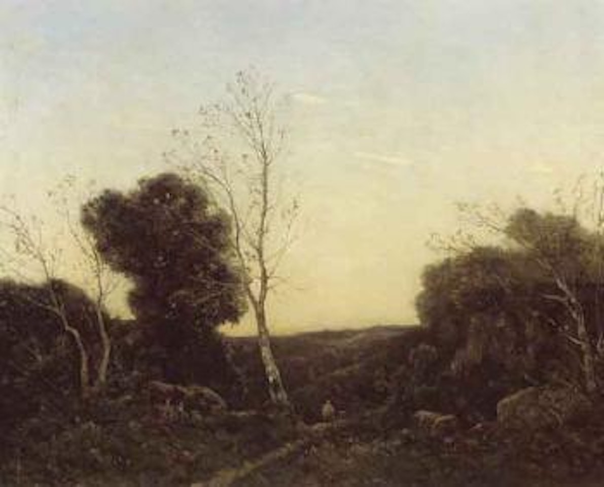 Paysanne sur sentier by Henri Harpignies