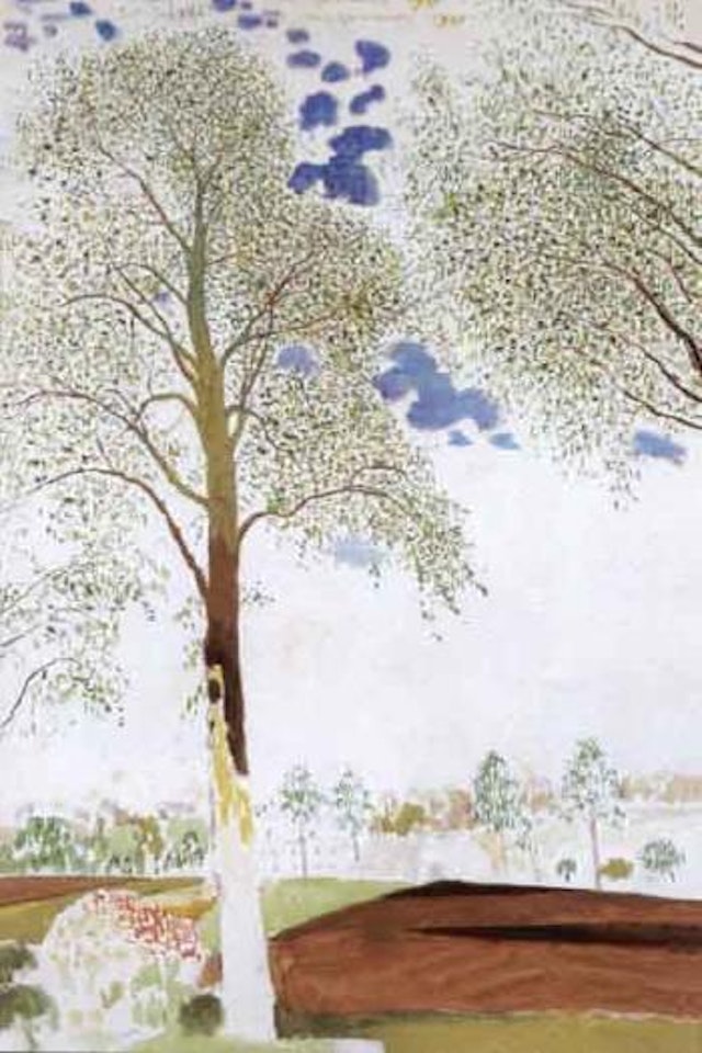 Trees in front of a field, Lente by Léon Spilliaert