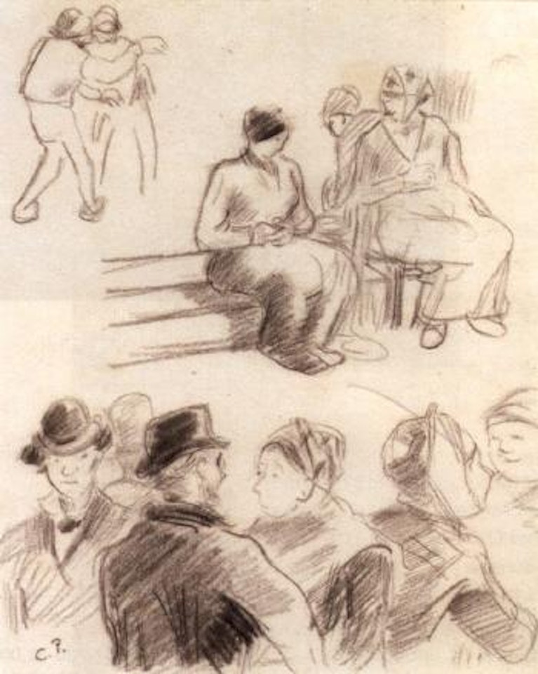Scene au marche by Camille Pissarro