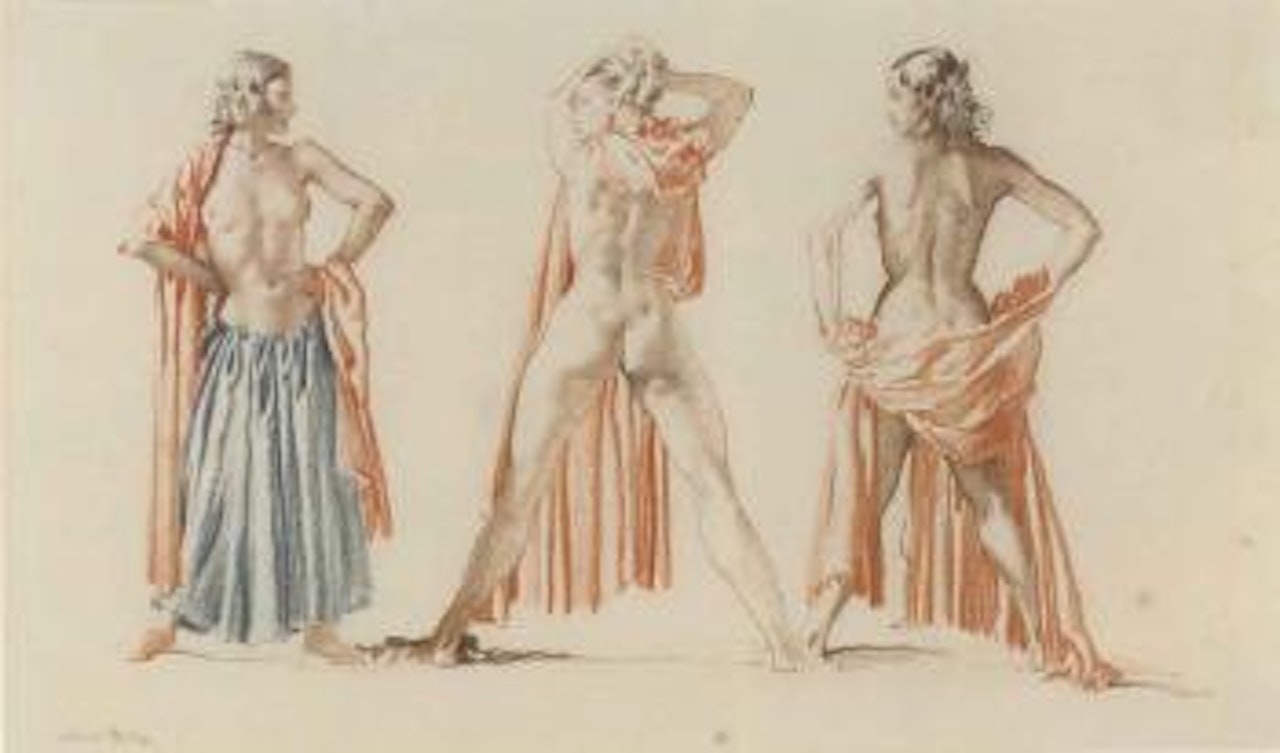Three poses of Eloise by William Russell Flint
