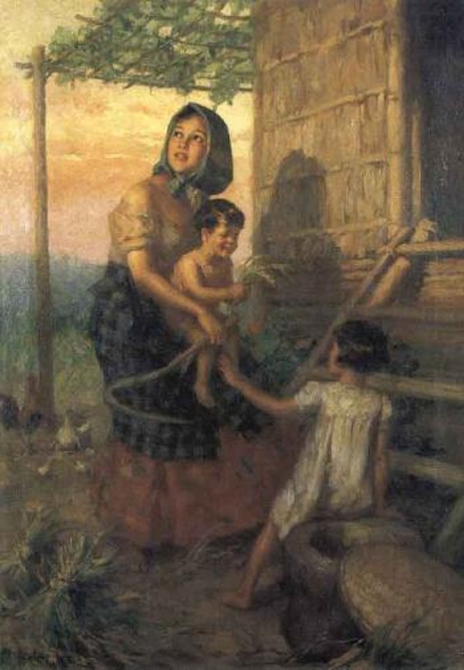 Mother and children by Fernando Amorsolo