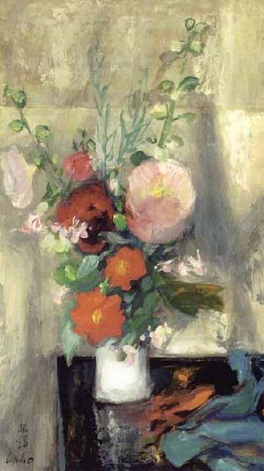 Roses tremieres et dahlias by Le Pho