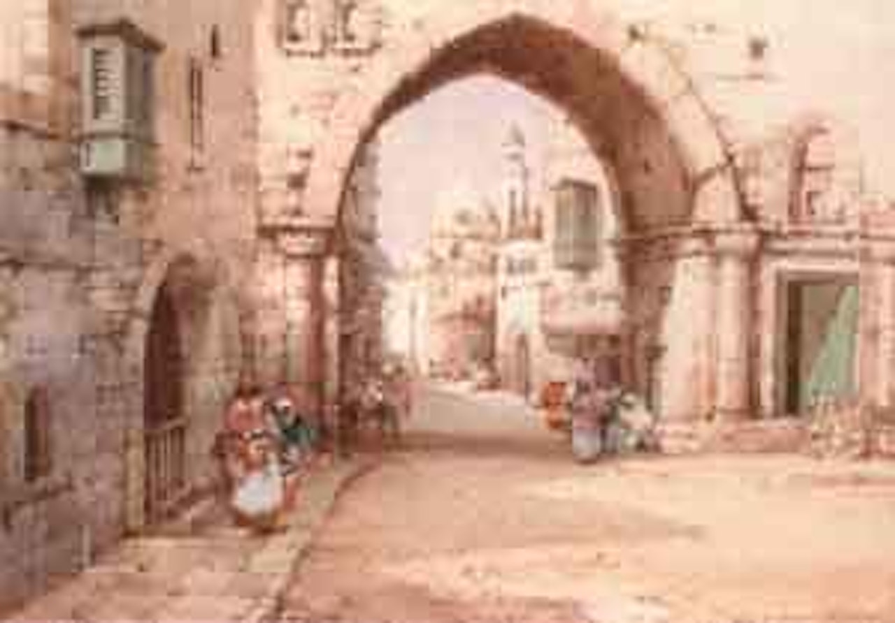 Eastern street scene through an arch by Noel Harry Leaver