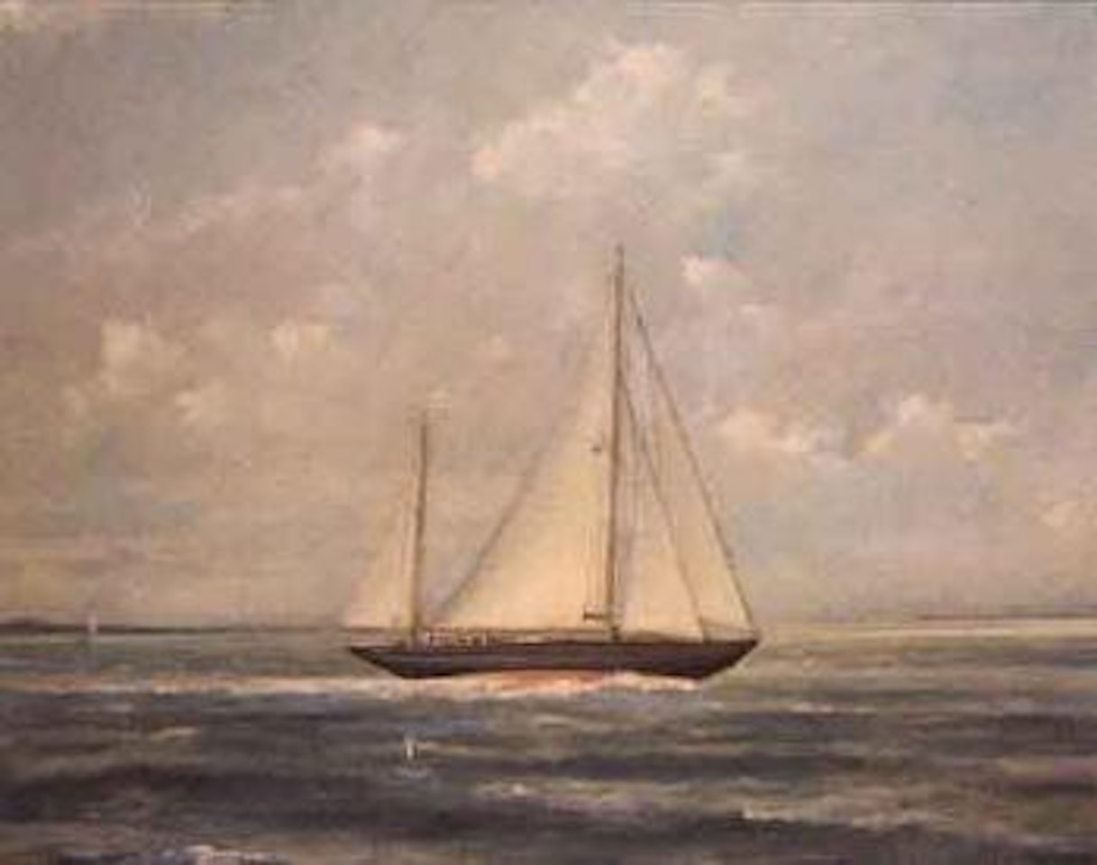Portrait of the tall ship Malihini by Eric Sloane