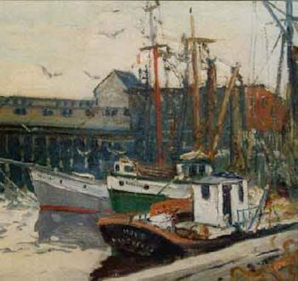 Harbour scene by Walter Emerson Baum