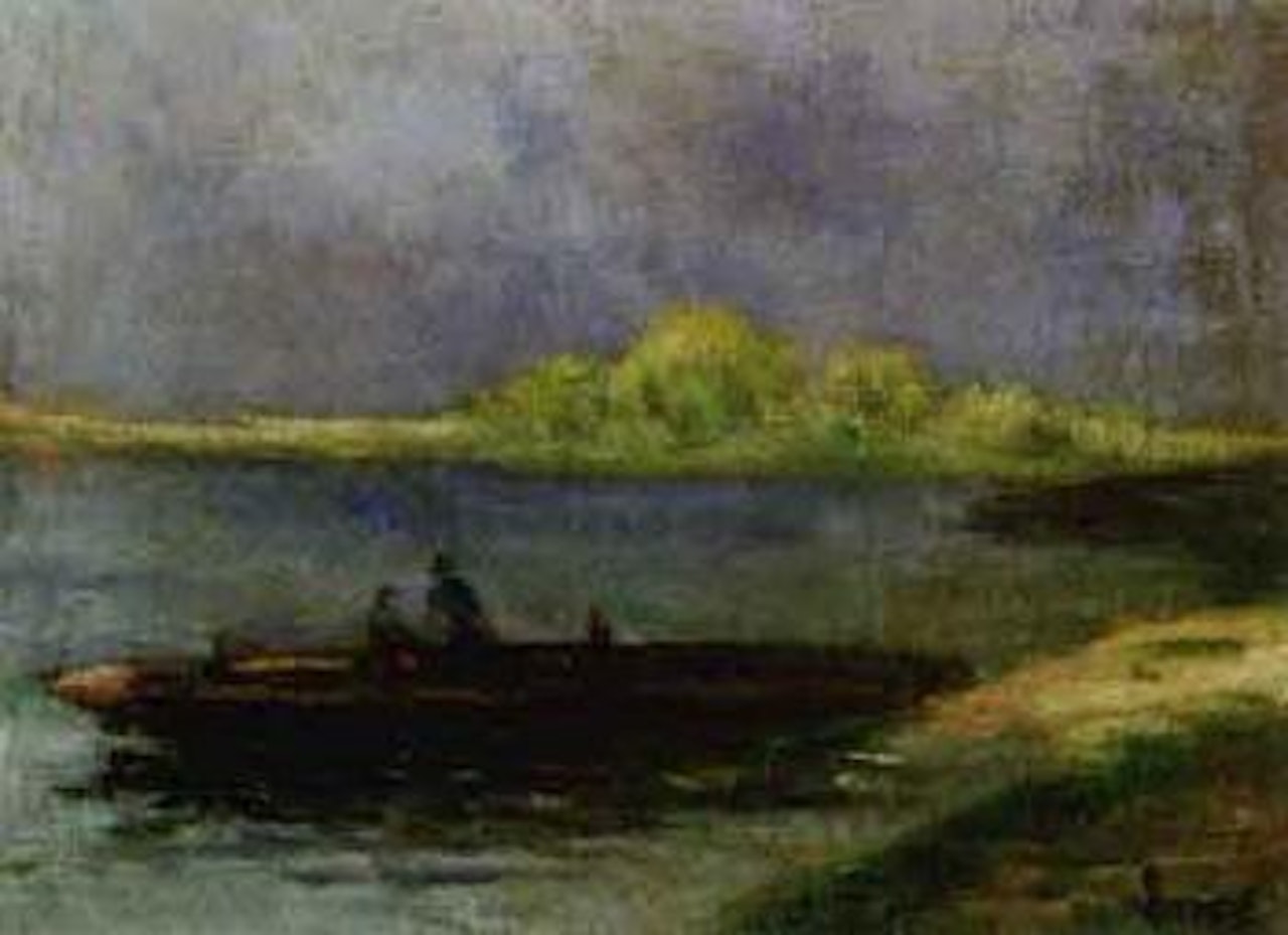 Le passeur a Rosny sur Seine by Maximilien Luce