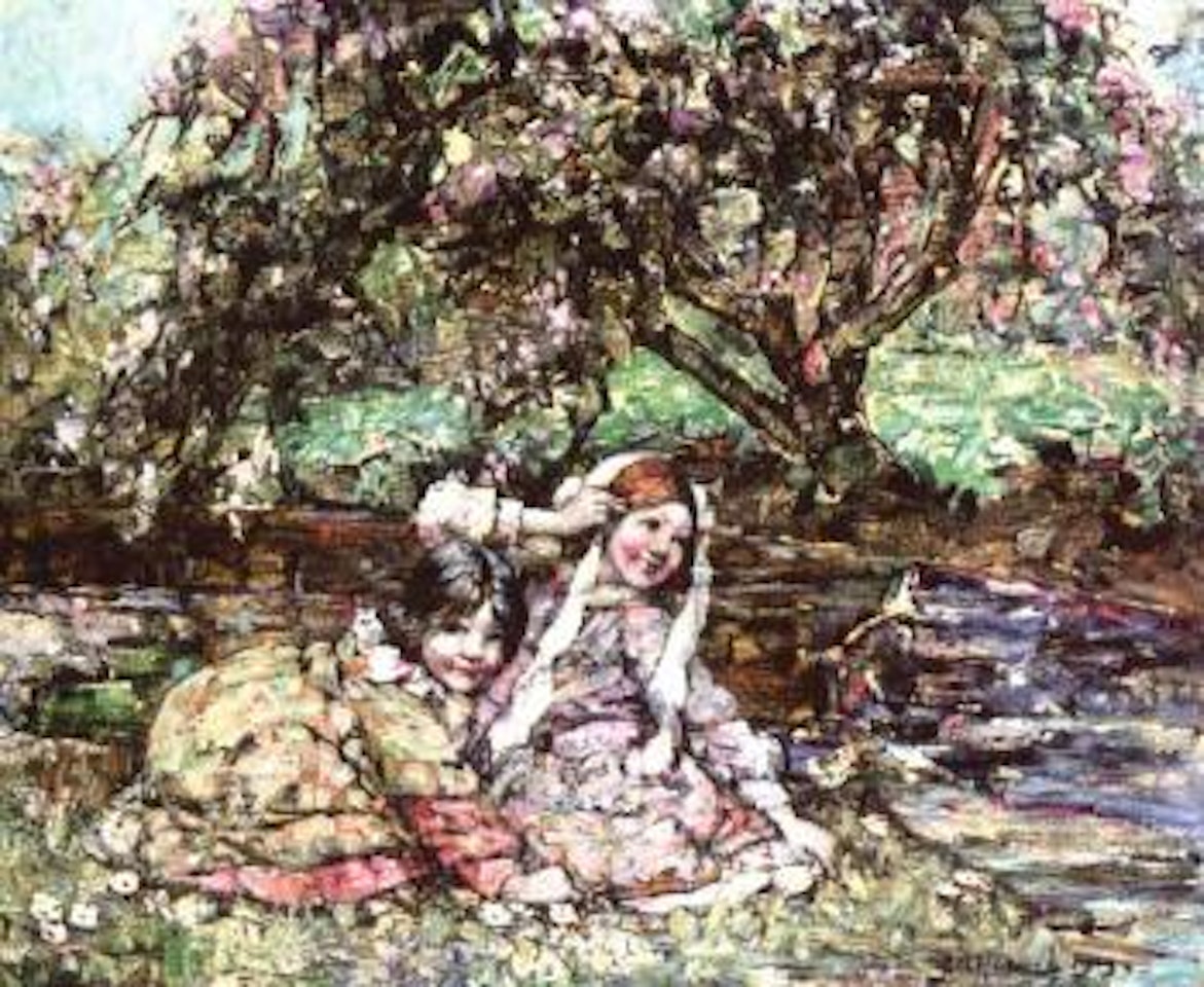 Girls under the blossom tree by Edward Atkinson Hornel
