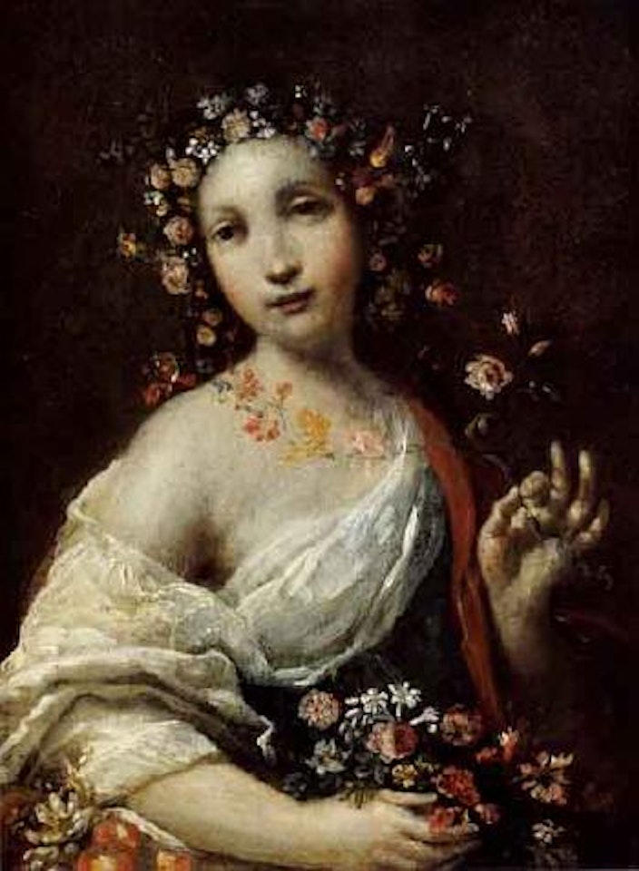 Jeune femme en Flore by Giuseppe Maria Crespi