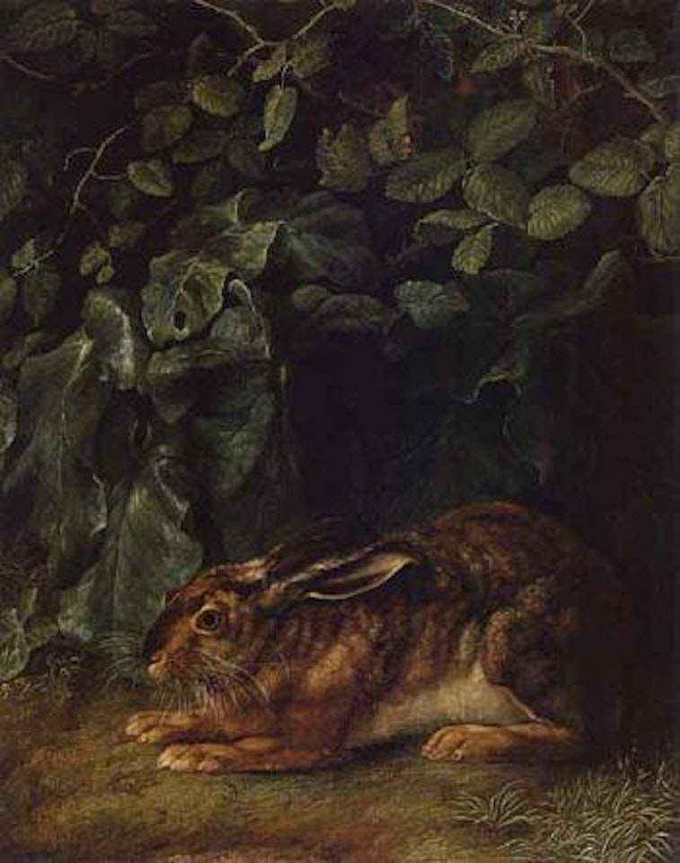 Rabbit under a bush by Jacob Philipp Hackert