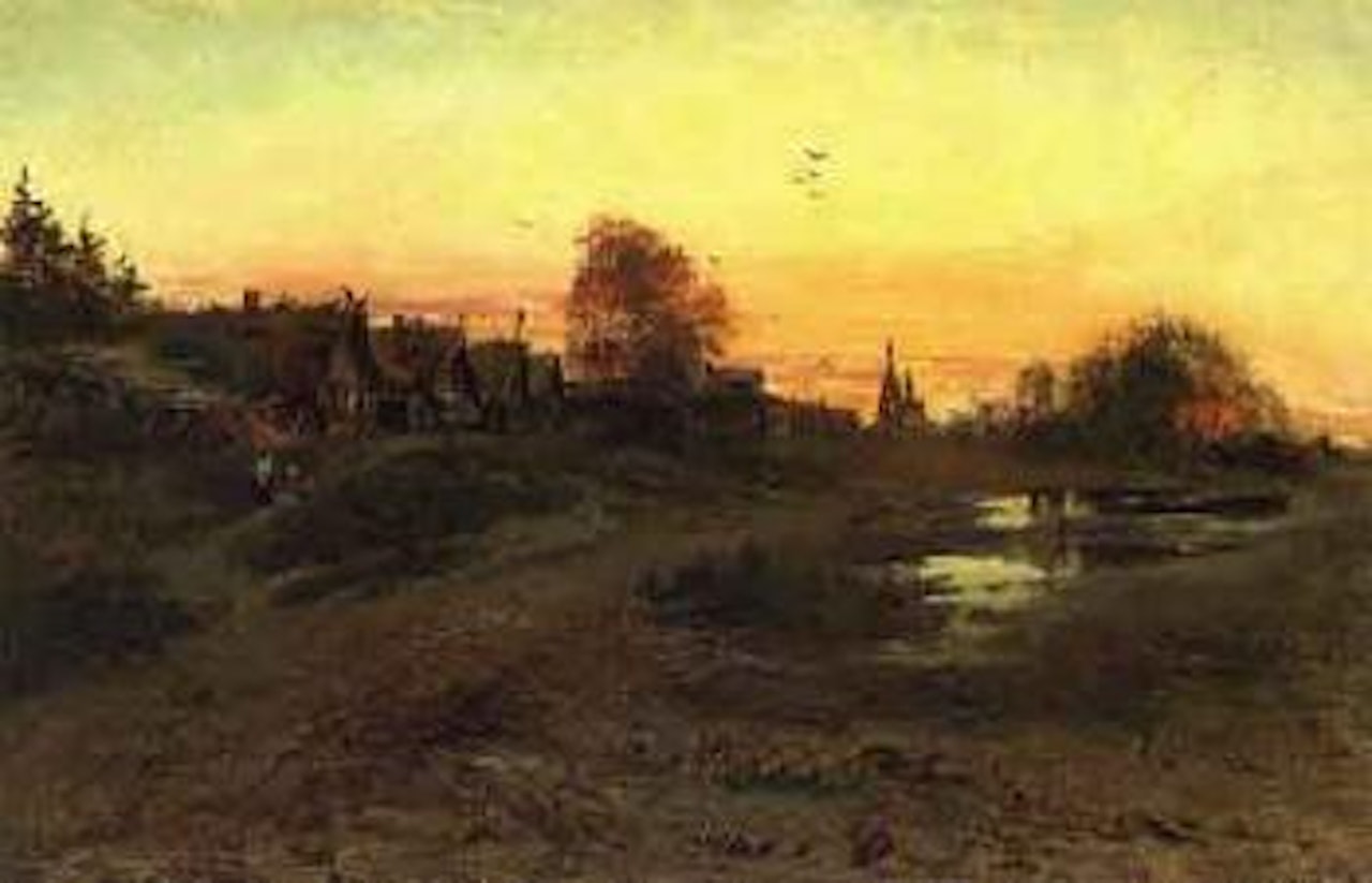 Russian village at sunset by Aleksei Kondratievitch Savrasov