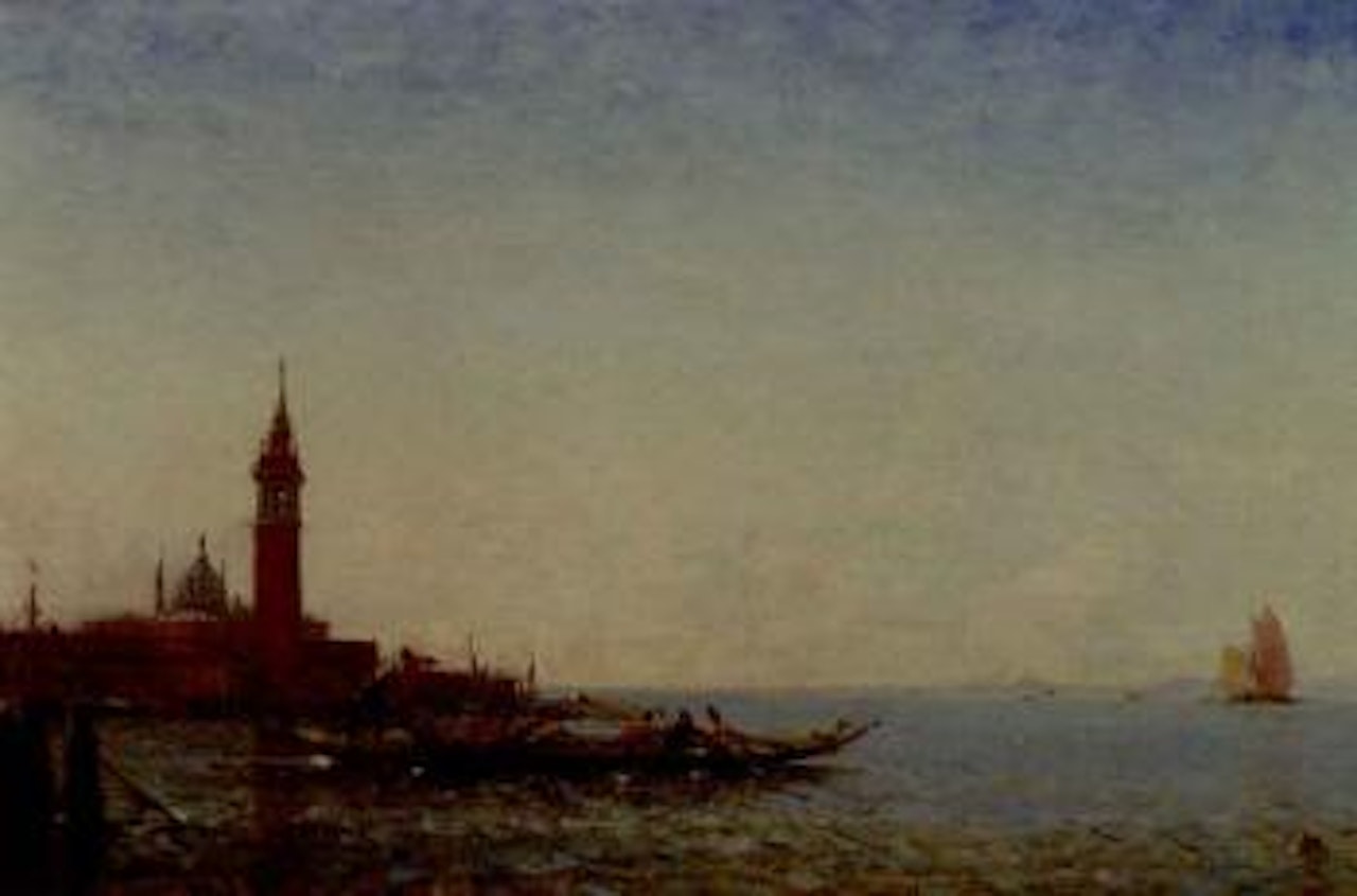 Gondola deviant St. Giorgio, Venice by Félix Ziem
