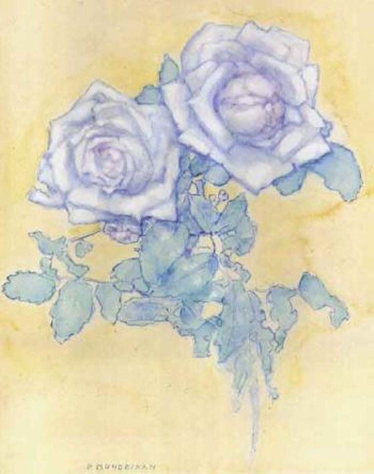 Two roses by Piet Mondrian