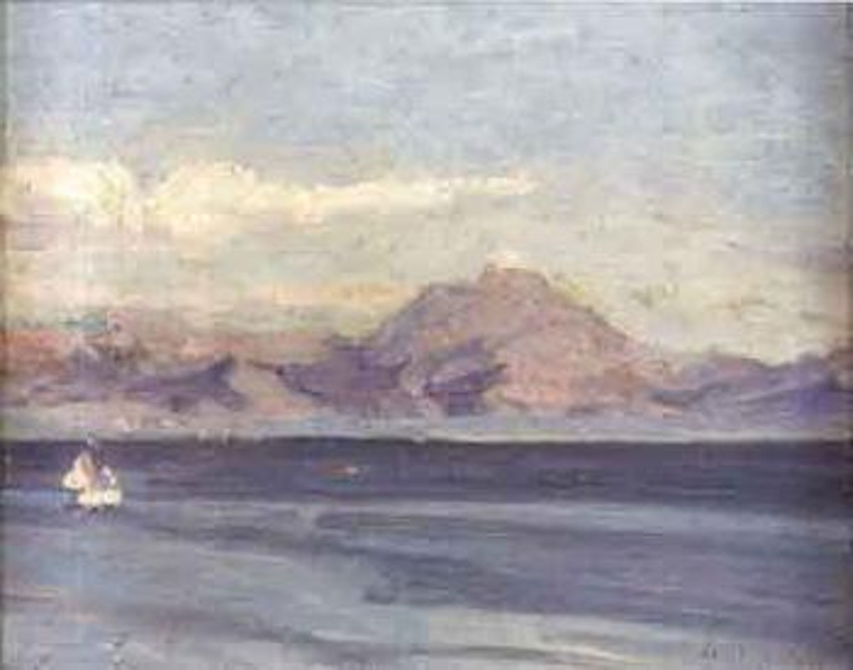Yacht off the west coast in summer by John Duncan Fergusson