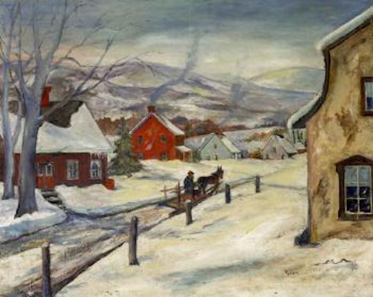 Snow covered town by Walter Emerson Baum