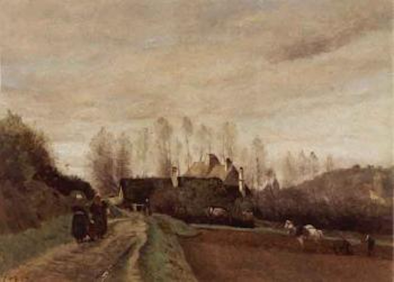 Epernon, la route au laboureur by Jean Baptiste Camille Corot