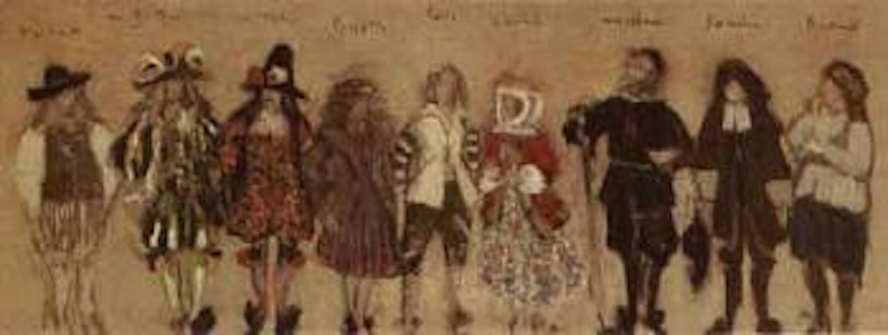 Costumes pour les neufs personnages de la Coupe Enchantee by Édouard Vuillard