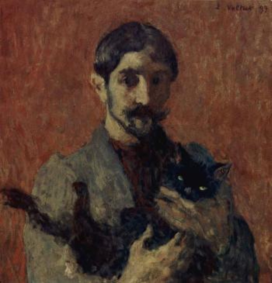 Auto-portrait au chat by Louis Valtat