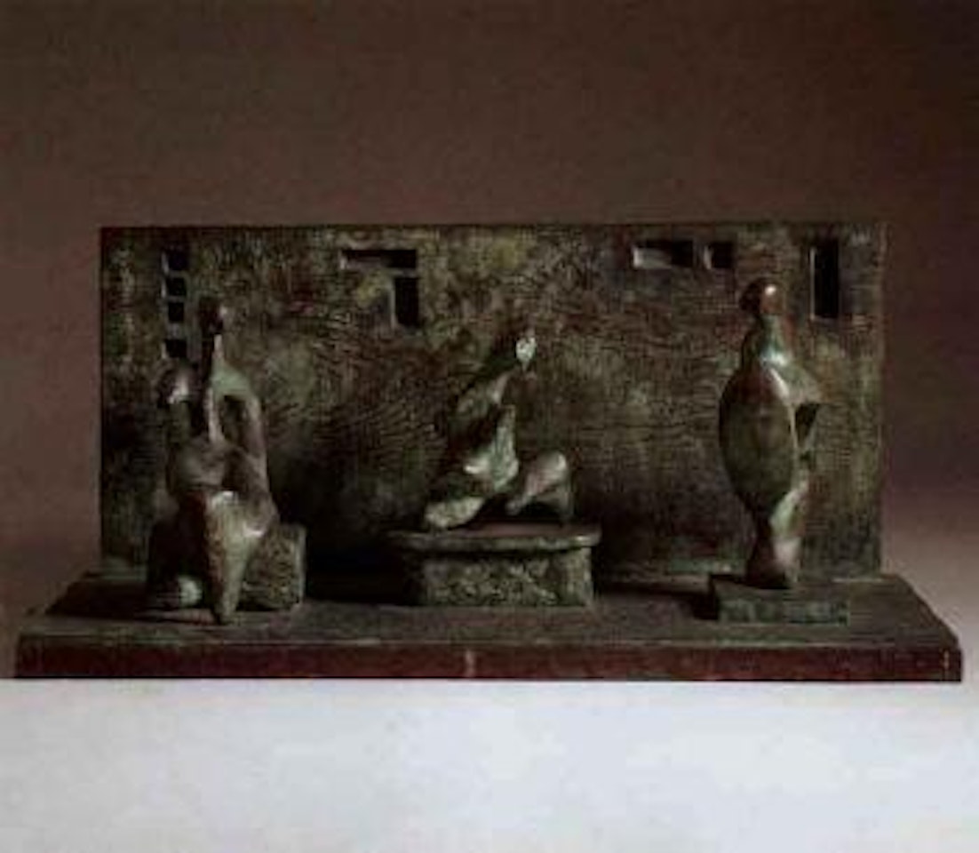 Three motives against wall no.1 by Henry Moore