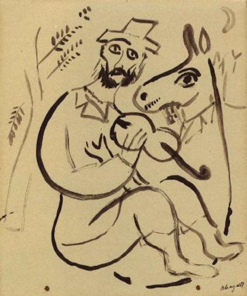 Le joueur de violon et son ane by Marc Chagall