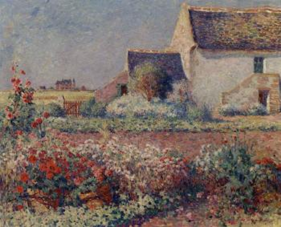 Pots de geraniums dans le jardin de Kervaudu by Ferdinand du Puigaudeau