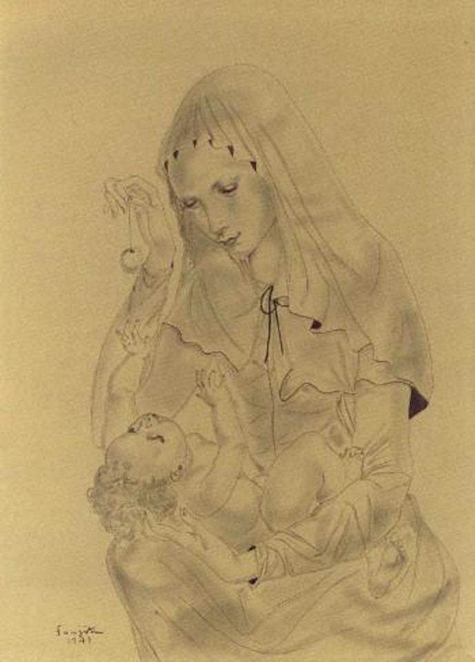 Mere balancant une breloque pour son enfant by Leonard Tsuguharu Foujita