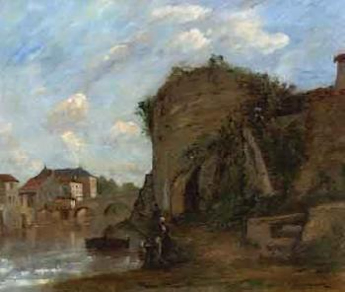 Le vieux pont sur la Thouet a Parthenay by Paul Désiré Trouillebert
