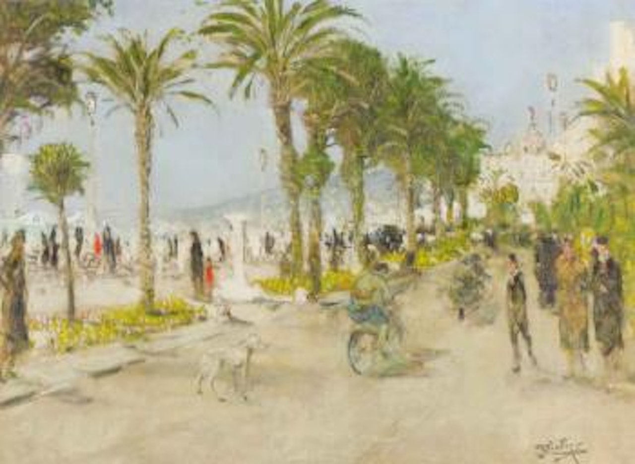 Palmiers a Nice, Promenade des Anglais by Pierre Eugène Montezin