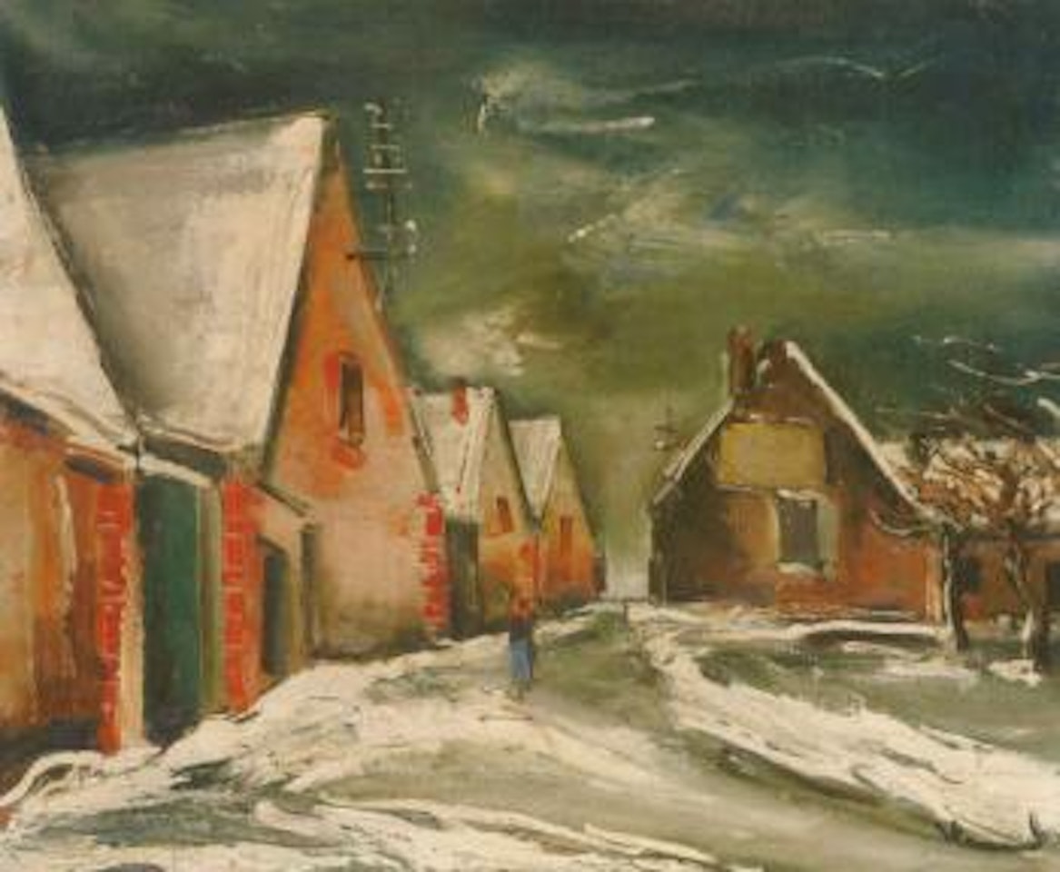 Village sur la route by Maurice de Vlaminck