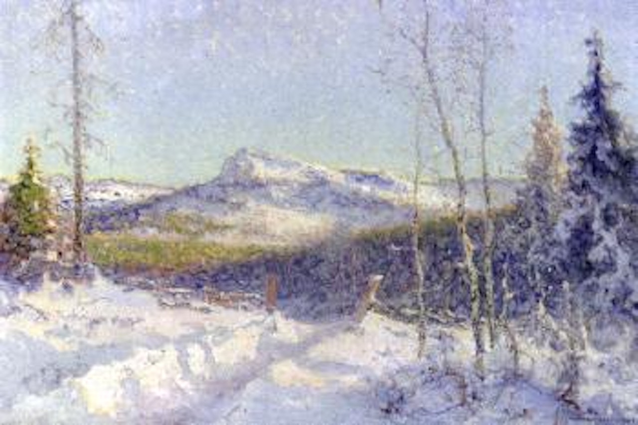 Winter road in Filipstads Bergslag by Anshelm Schultzberg