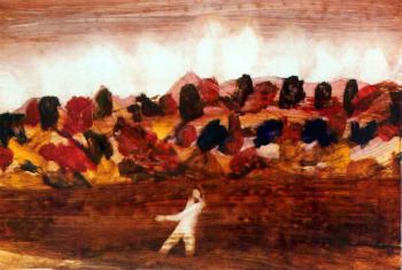 Figure in landscape by Sidney Nolan