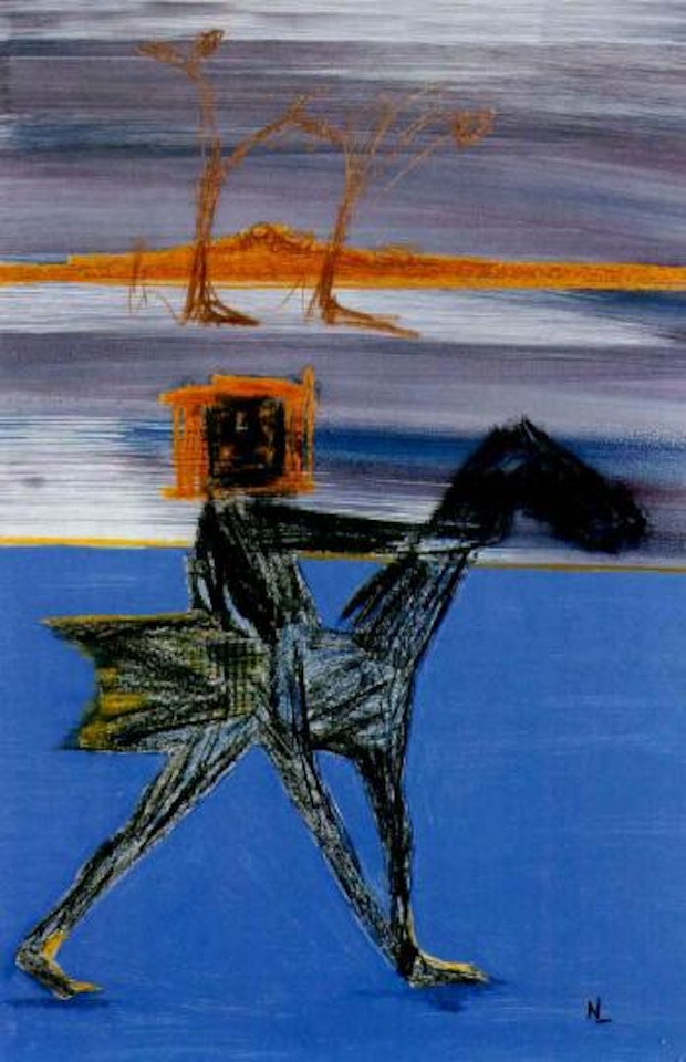 Kelly walking on water by Sidney Nolan