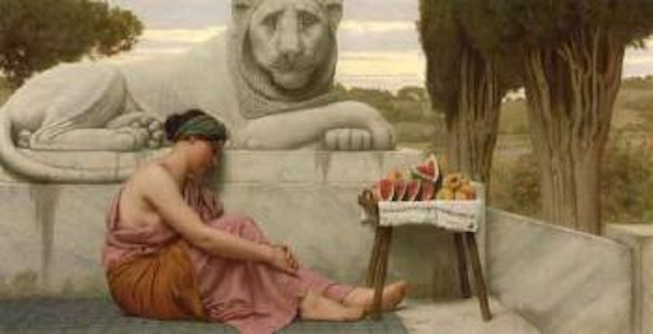 Fruit vendor by JOHN WILLIAM GODWARD, R.B.A.