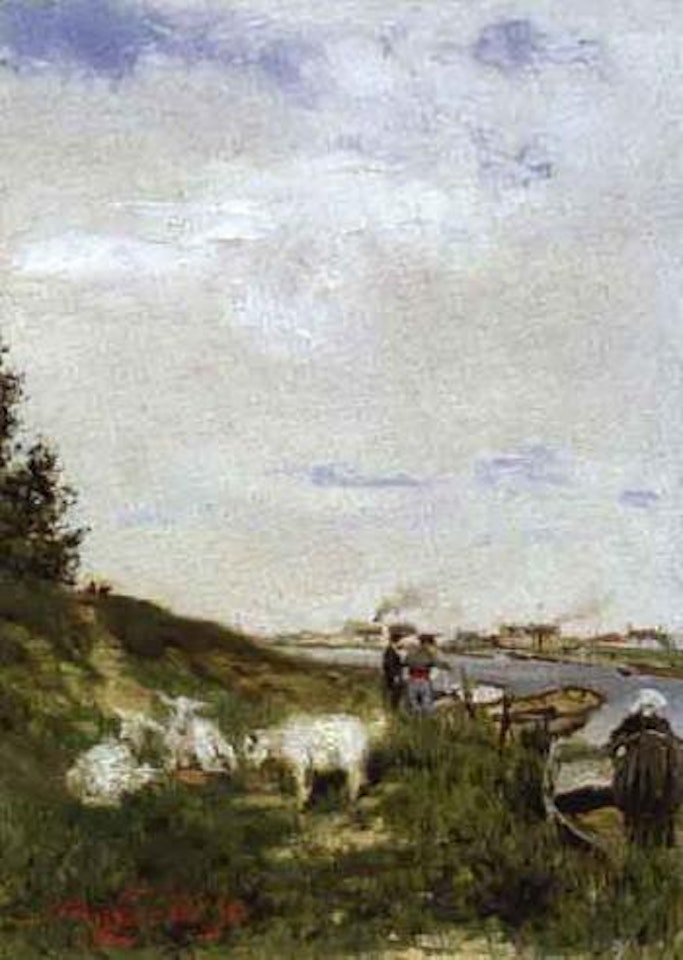 Banks of the river Seine by Jean Francois Raffaelli
