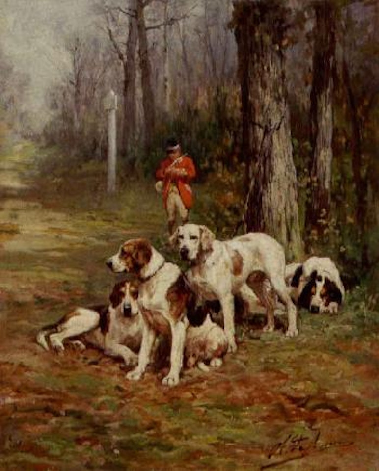 Hunting dogs at rest by Olivier de Penne