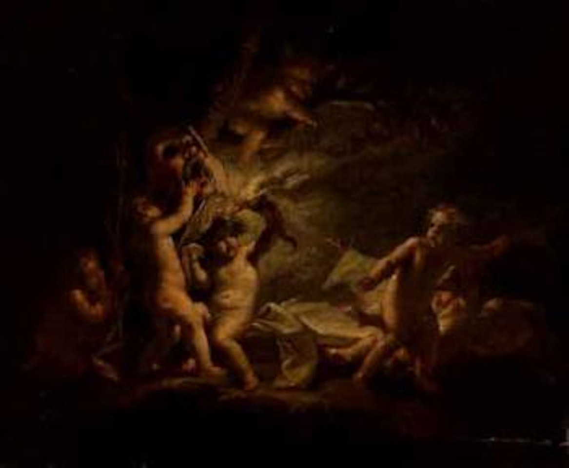 Putti disporting with tools of a Sabbath by French School