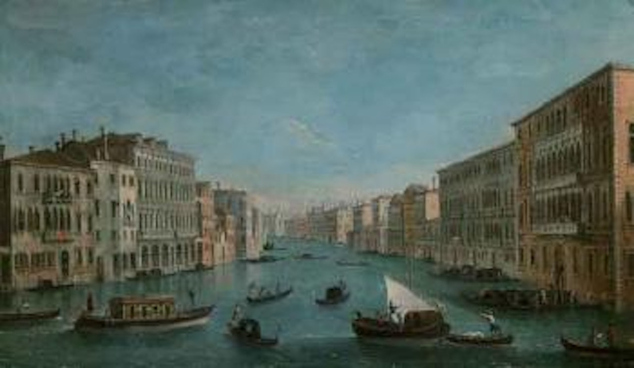 Grand Canal looking south from the Palazzo Foscari and the Palazzo Moro-Lin by Canaletto
